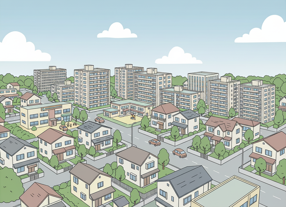 第一種中高層住居専用地域のイメージ図